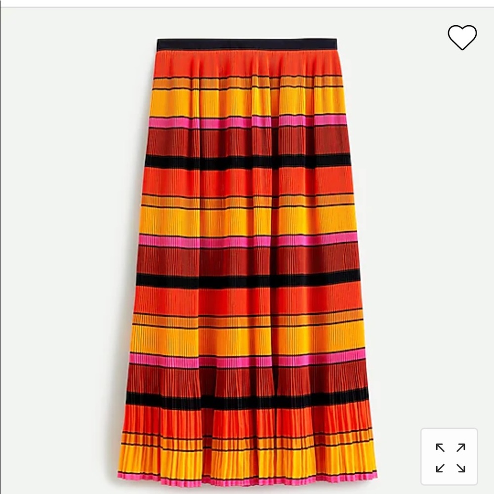 J Crew straight pleat skirt in multiple stripe.
